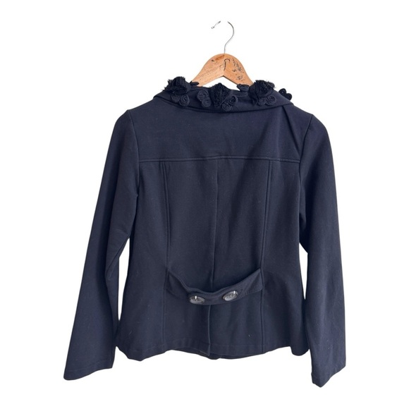 Nick and Mo Anthropologie Black V Neck Long Sleeve Knit Jacket Womens Size M - Picture 2 of 13